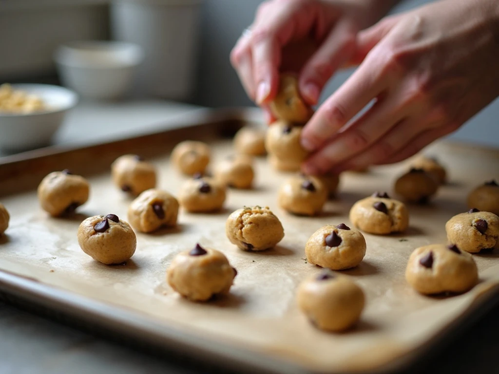 Sealed Oreo-stuffed cookie dough balls ready for baking