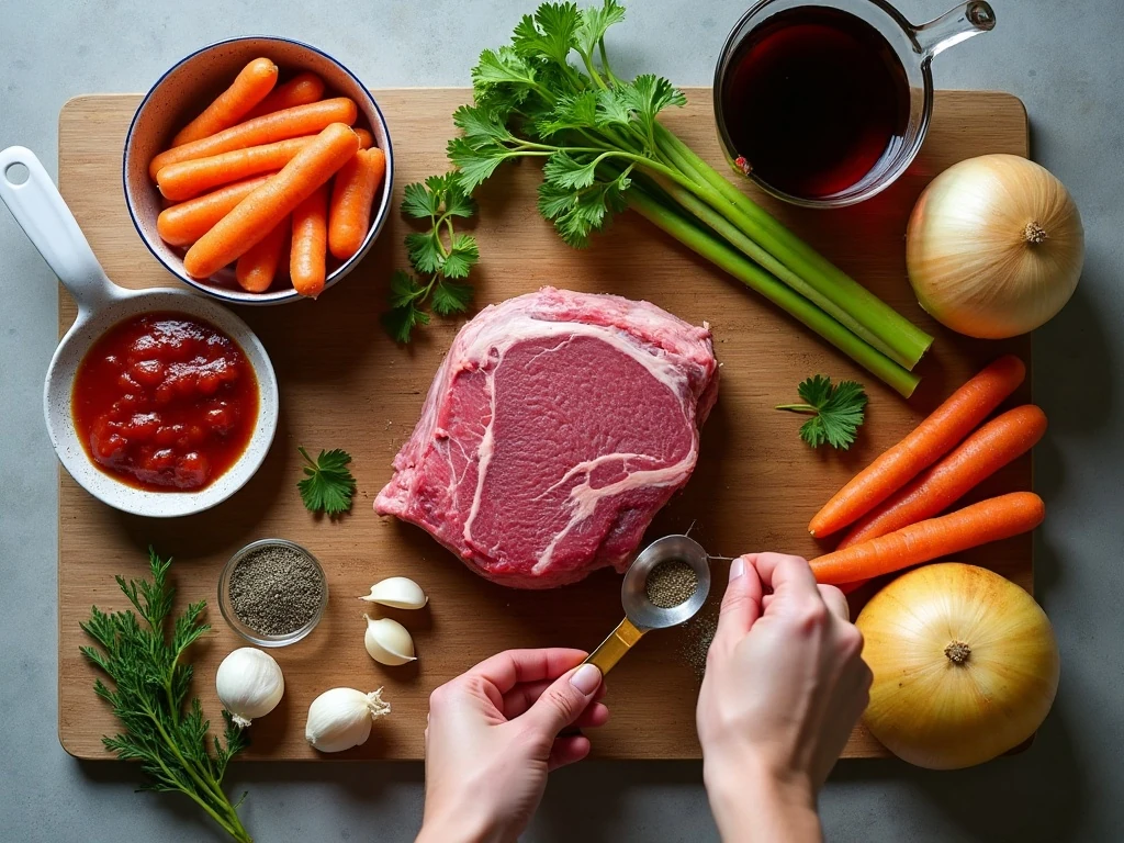 Ingredients for oven braised pot roast