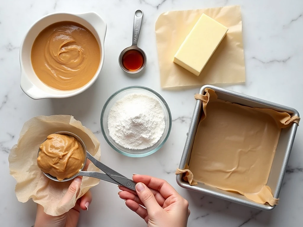 Ingredients for easy microwave peanut butter fudge