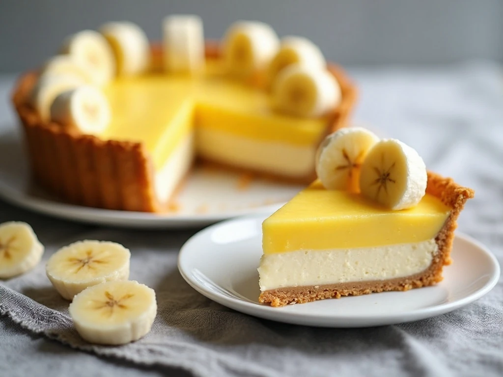 Chilled pineapple banana pie ready for serving