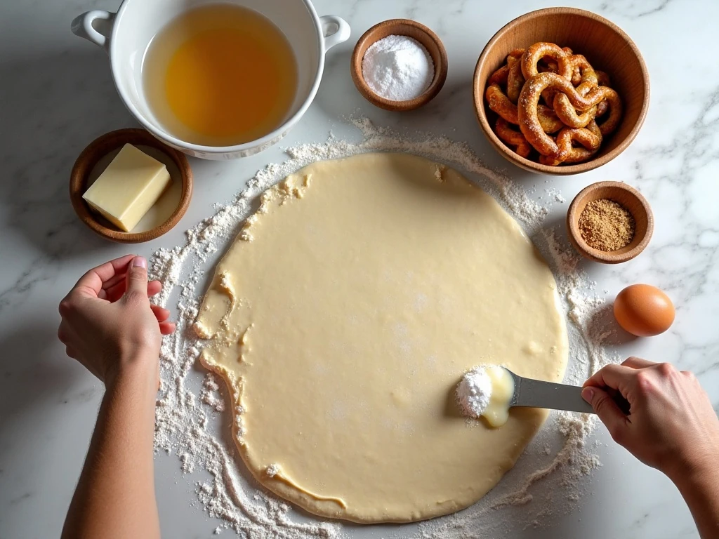 Ingredients for soft homemade pretzel bites