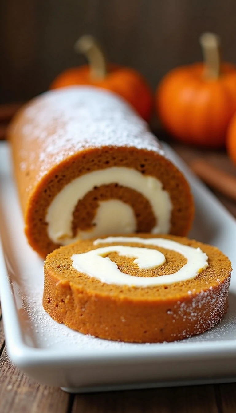 Easy Pumpkin Roll Recipe with Cream Cheese Filling