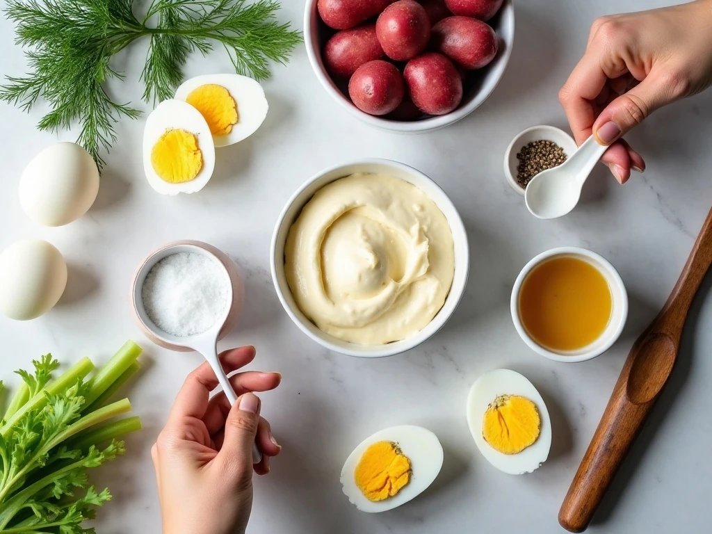 Ingredients for easy red potato salad