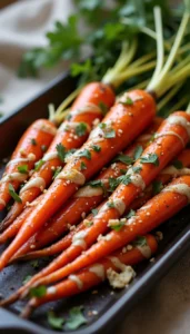 Easy Roasted Whole Carrots With Creamy Tahini Dressing