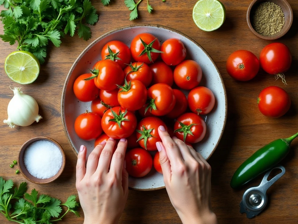 Ingredients for an easy fresh salsa recipe