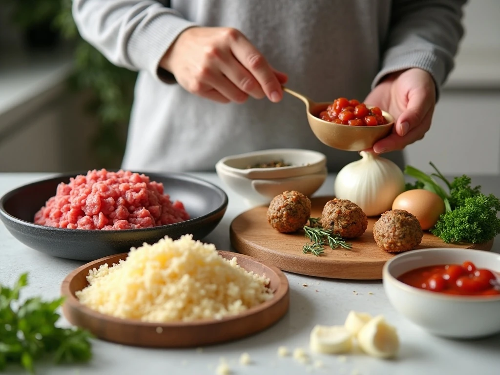 Ingredients for easy slow cooker meatballs