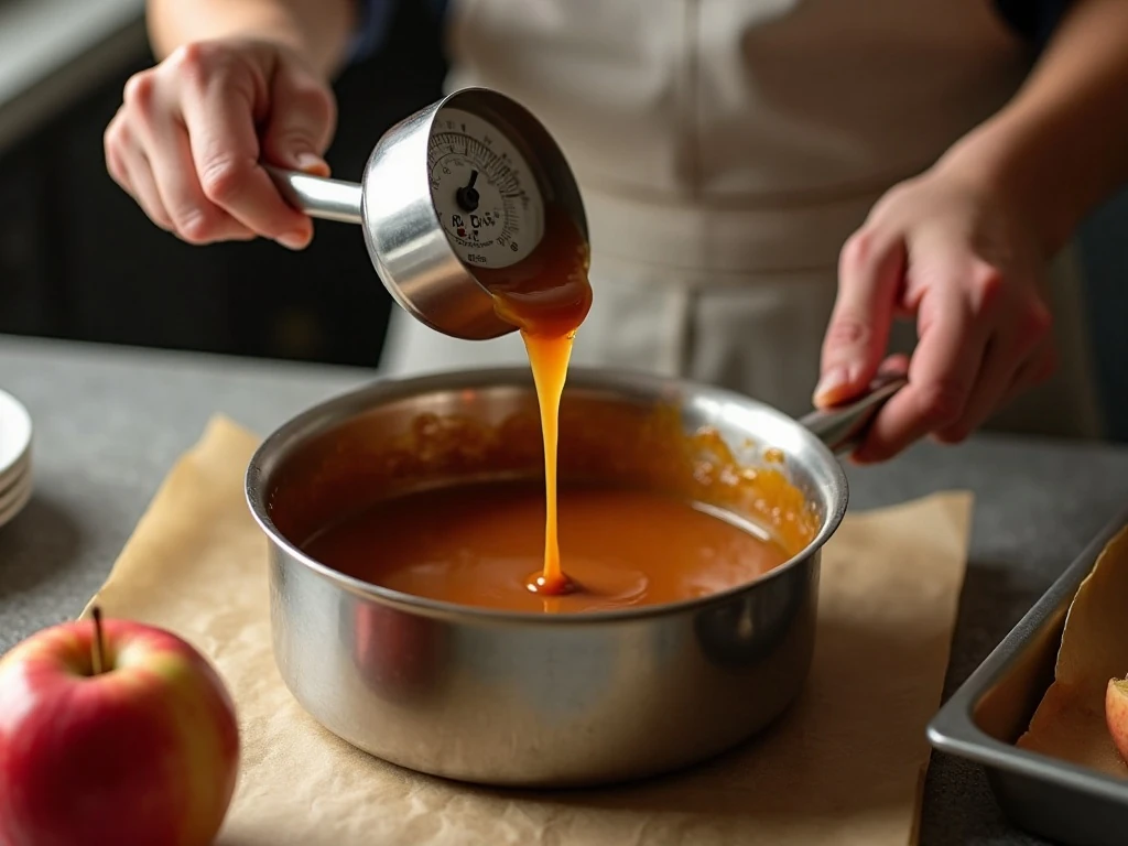 Cooking homemade caramel to the soft-ball stage