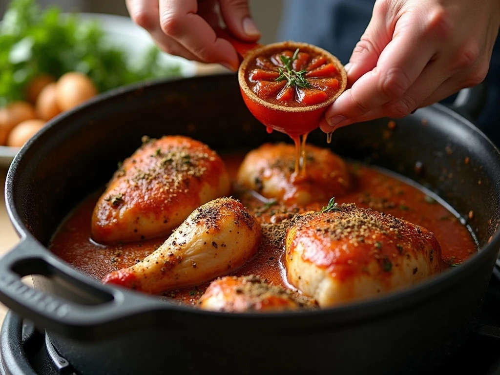 Toasting spices with turkey for flavorful chili