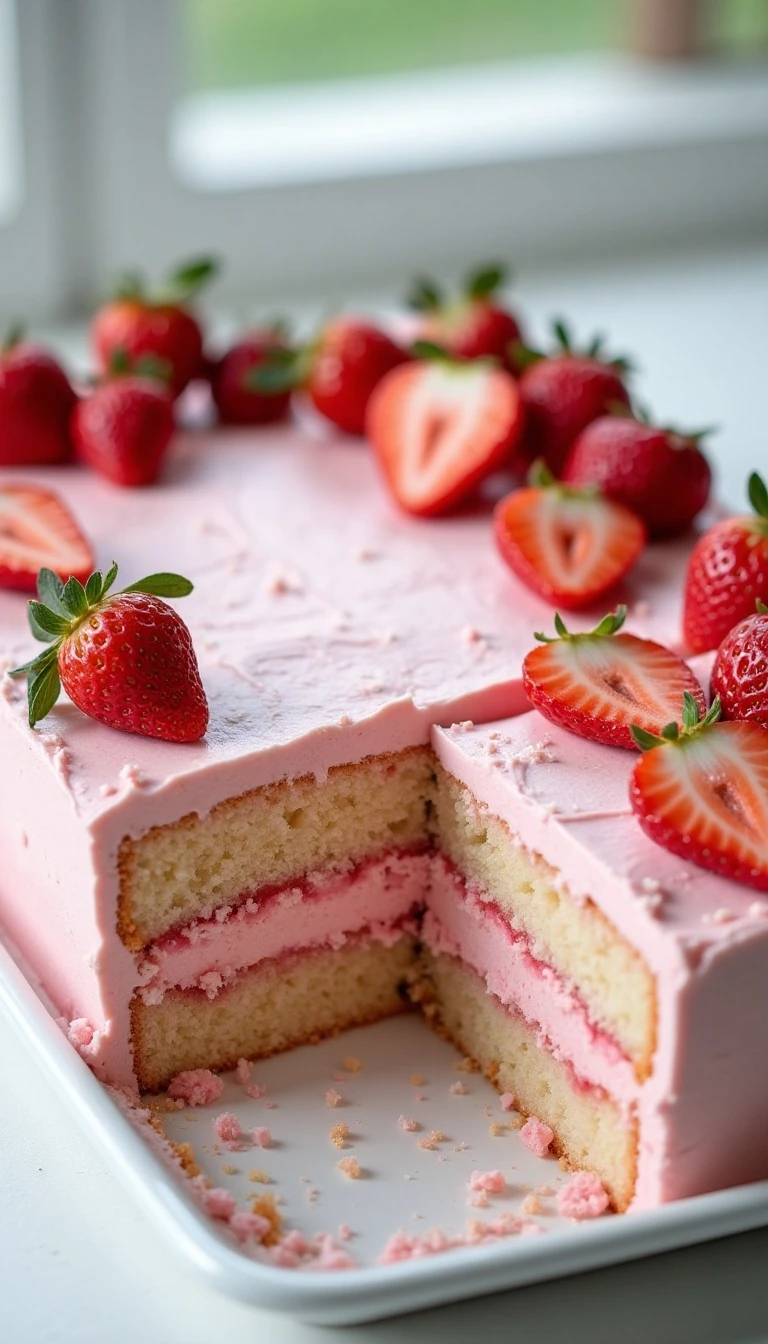 Easy Strawberry Cake Recipe with Fresh Strawberries
