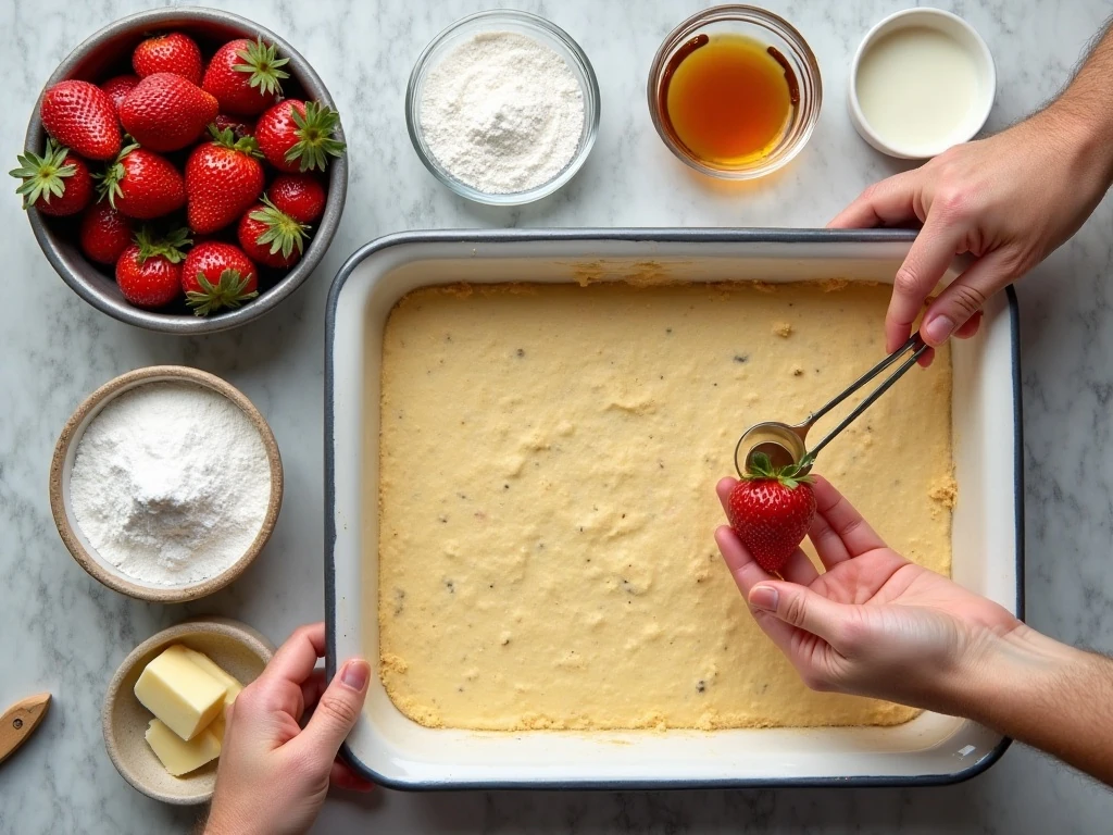 Ingredients for easy strawberry cobbler