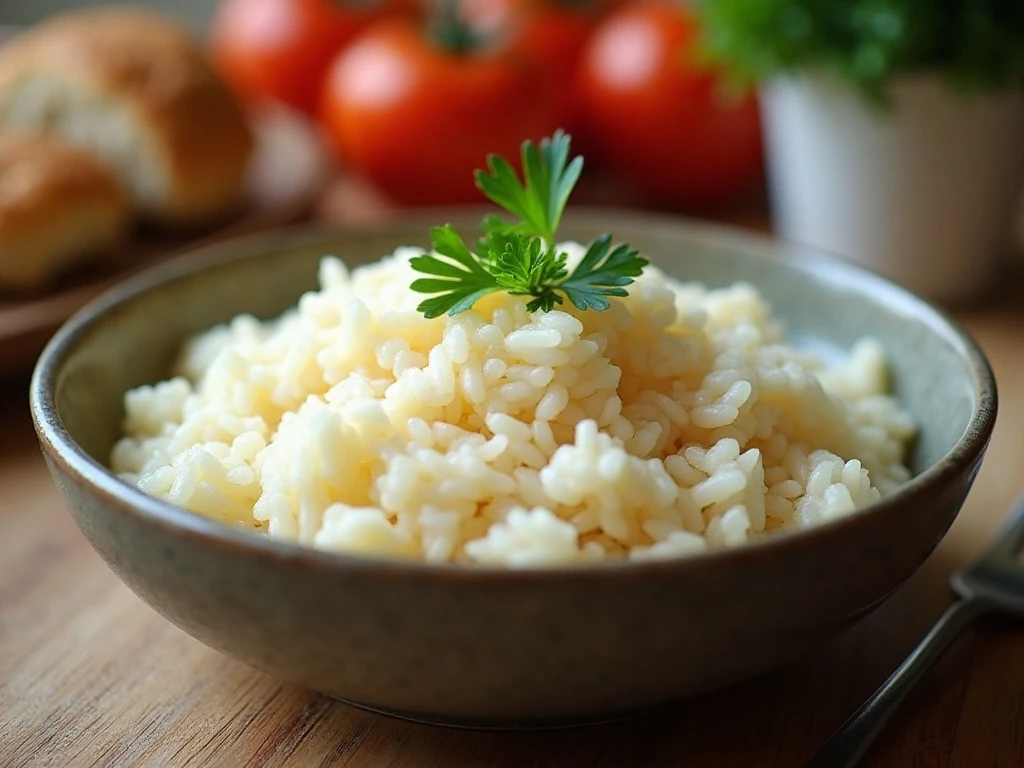 Fluffy buttery Minute Rice served as a quick side dish
