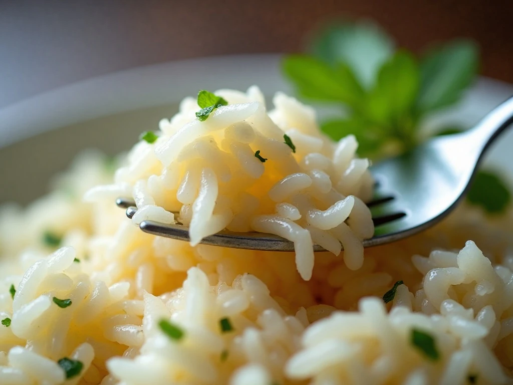 Fluffy Minute Rice with fresh parsley garnish