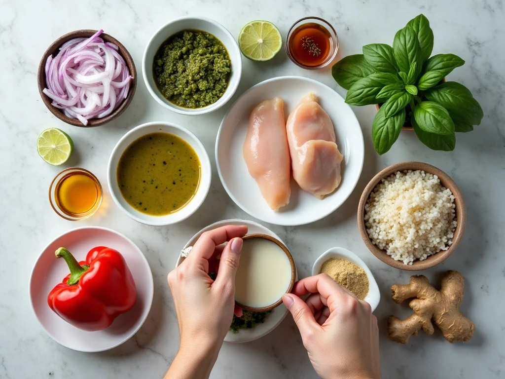 Ingredients for easy Thai green curry