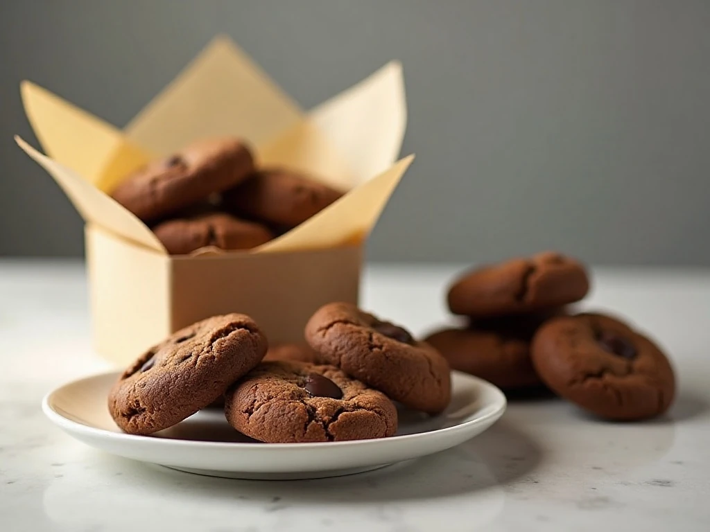 Stored and served homemade Twix cookies