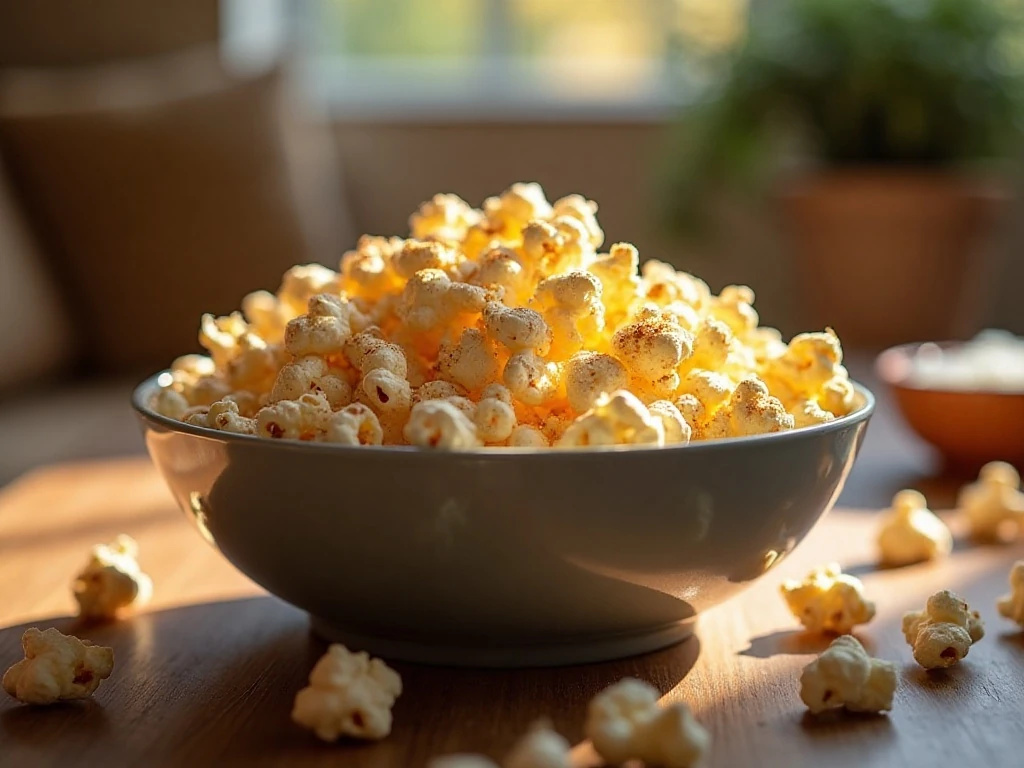 Bowl of easy zesty ranch popcorn ready for movie night