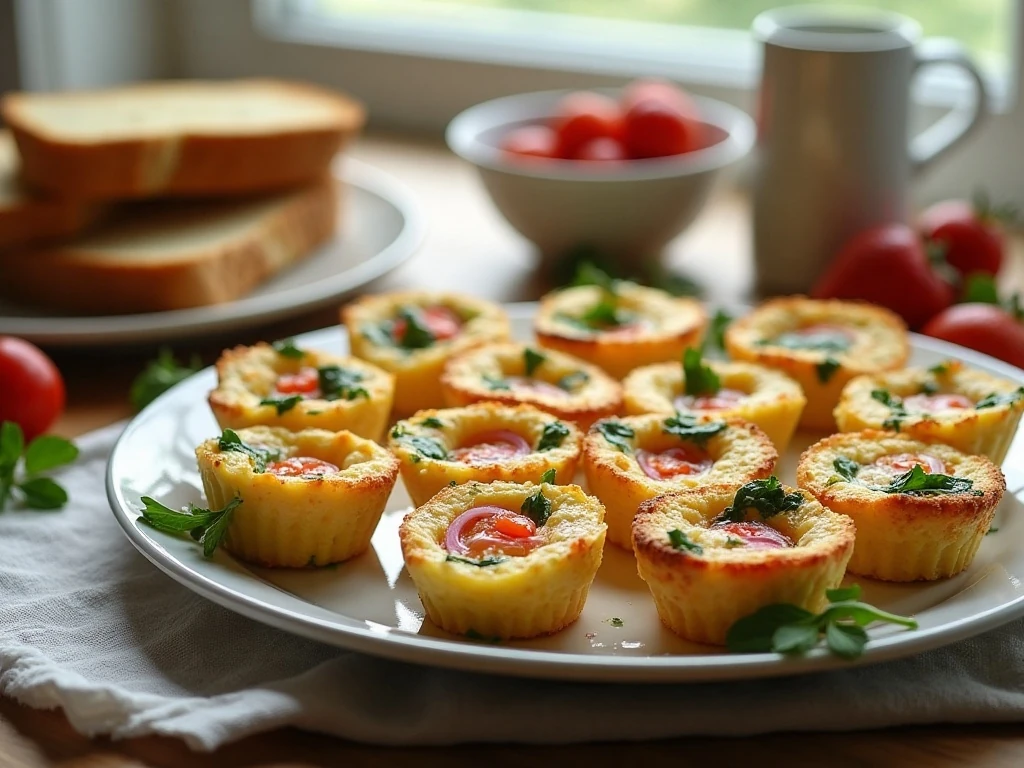 Healthy egg muffin cups served as a colorful make-ahead breakfast