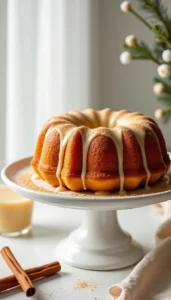 Easy Eggnog Cake Recipe with Warm Rum Glaze