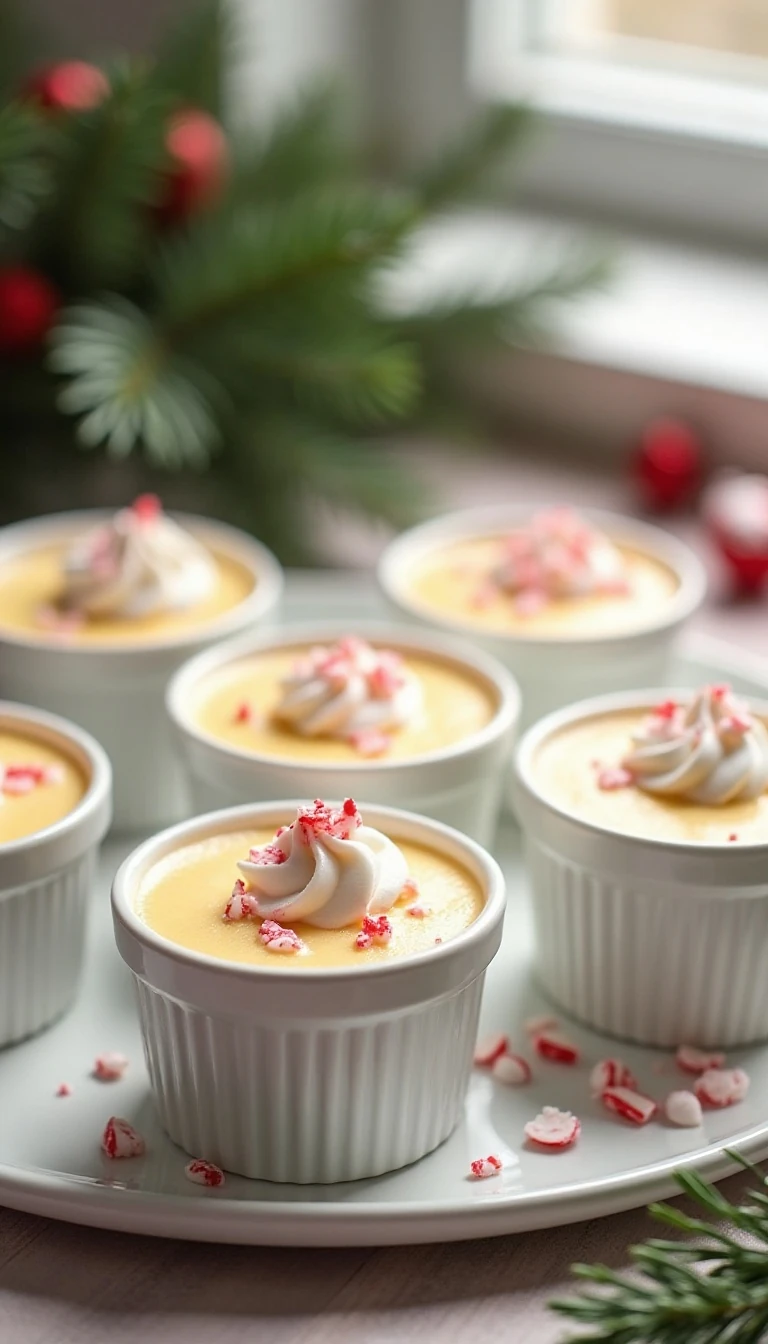Eggnog Custard with Crushed Peppermint Recipe