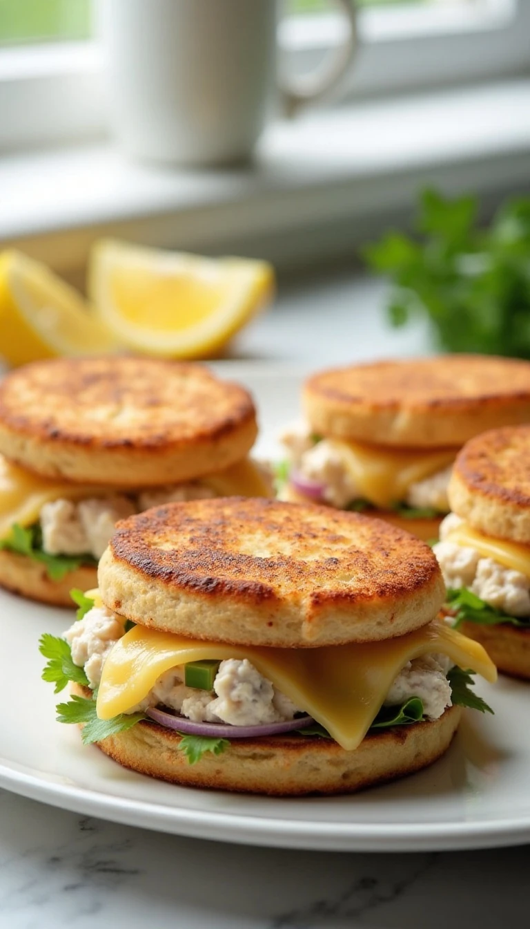 Crispy English Muffin Tuna Melts Made Easy