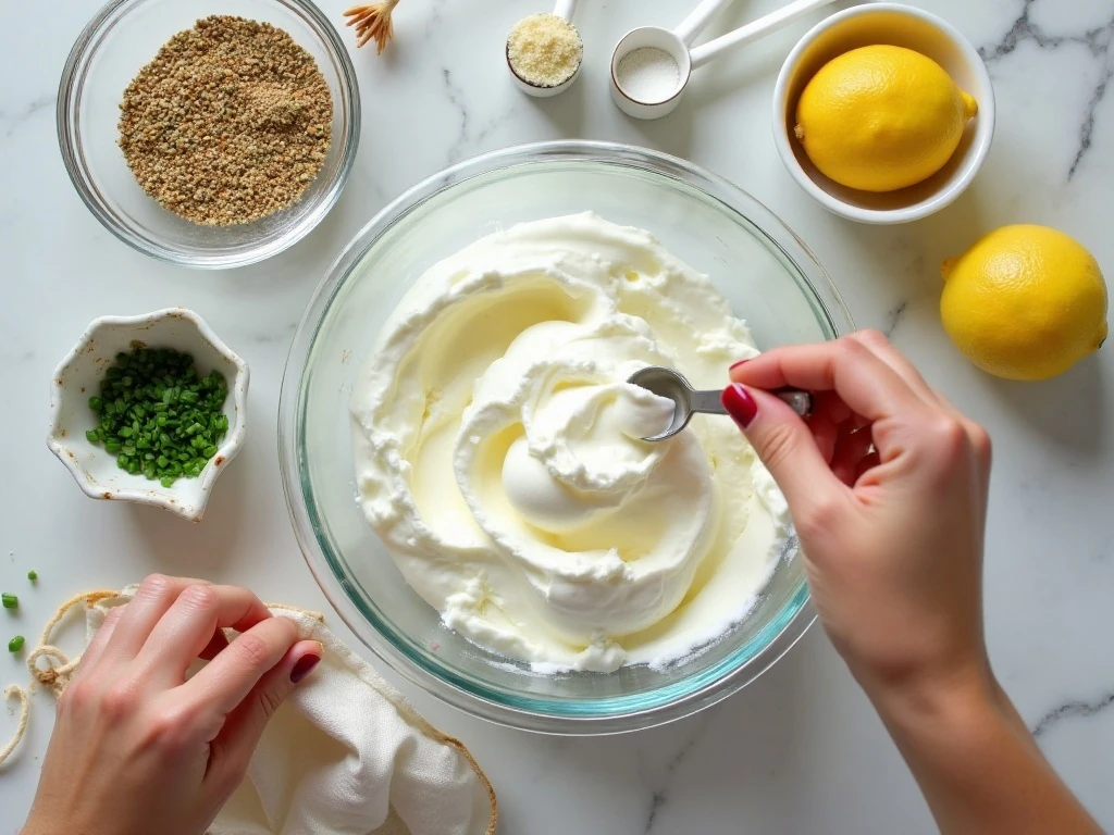 Ingredients for everything bagel seasoning dip