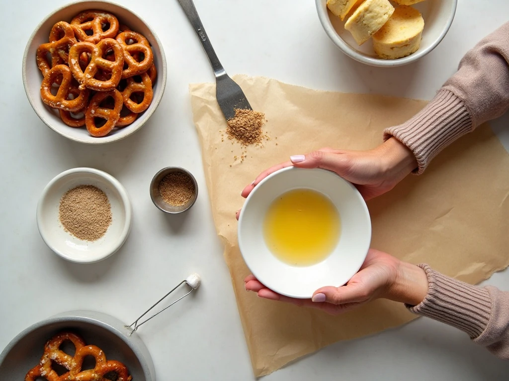 Ingredients for everything bagel seasoning pretzels