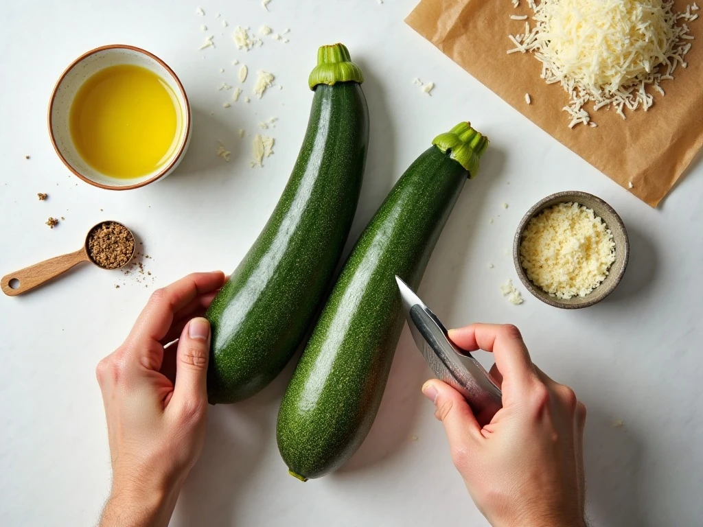Ingredients for everything bagel zucchini chips