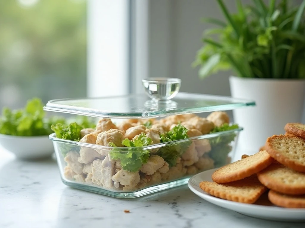Make-ahead tea-room chicken salad ready for chilled serving