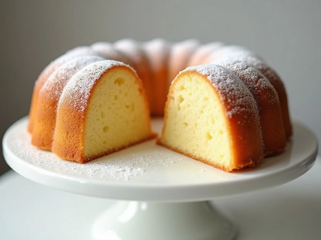 Moist homemade butter cake with a tender golden crumb