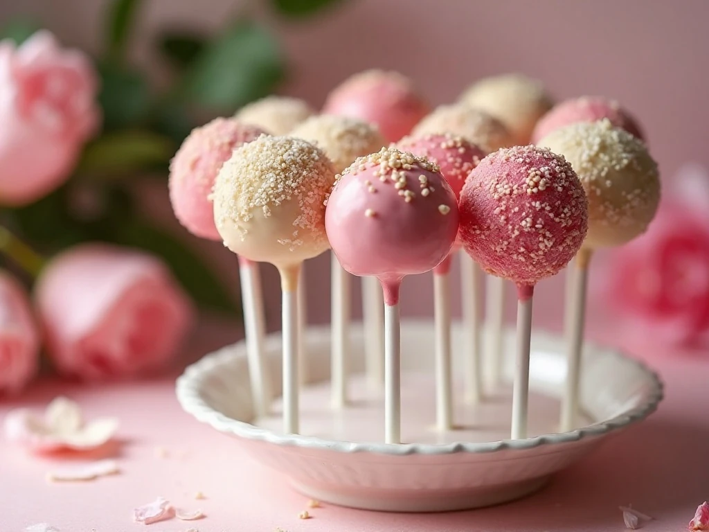 Festive cake pops ready to serve at a party