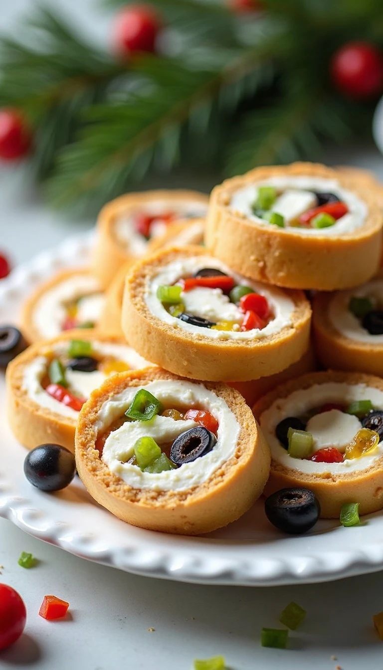 Festive Cream Cheese Pinwheels Recipe