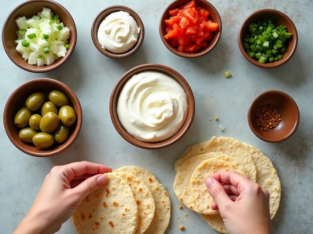 Ingredients for festive cream cheese pinwheels