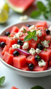Refreshing Feta Watermelon Salad Recipe (Easy & Quick)