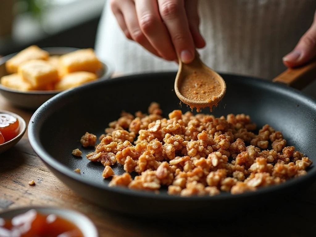 Toasting nuts for fig and blue cheese appetizer bites