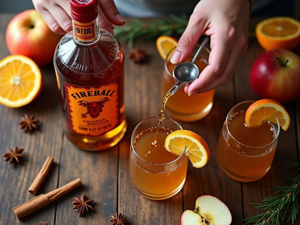 Ingredients for homemade Fireball apple cider