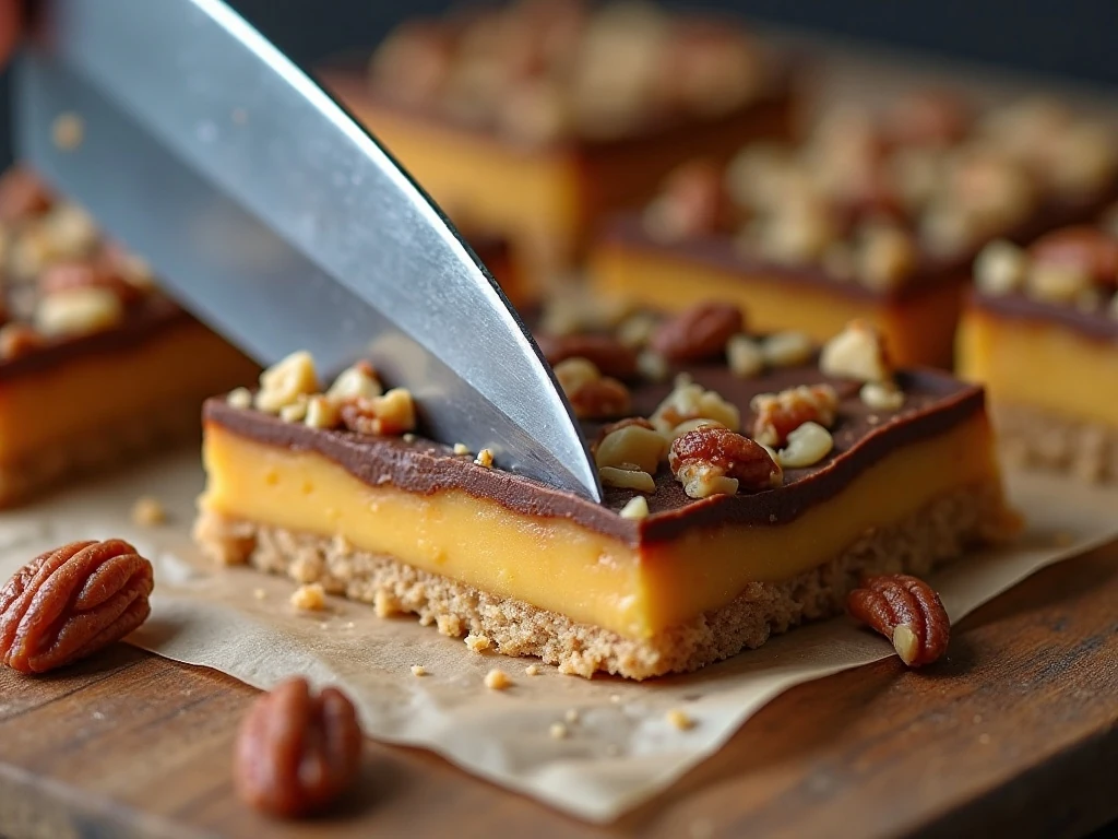 Cleanly sliced Five-Star Bars showing the layered texture