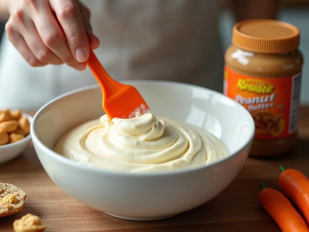 Smooth cream cheese mixture for creamy fruit dip
