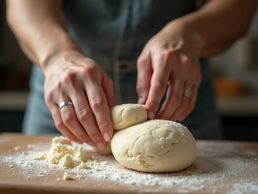 Checking the consistency of bread machine roll dough