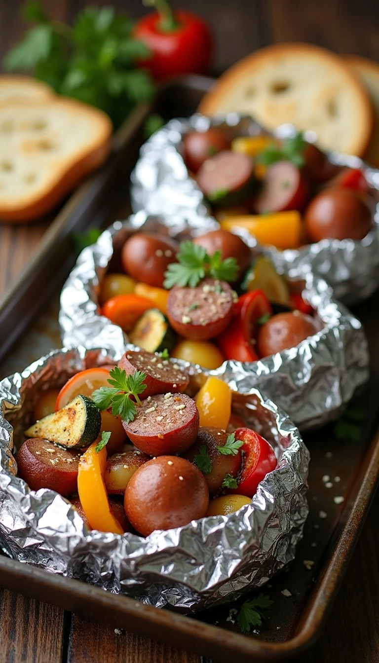 Easy Sweet Italian Sausage Foil Packet Dinner Recipe
