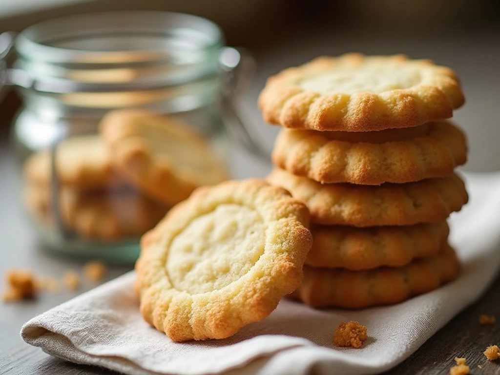 Freshly baked desperation cookies stored in a glass jar