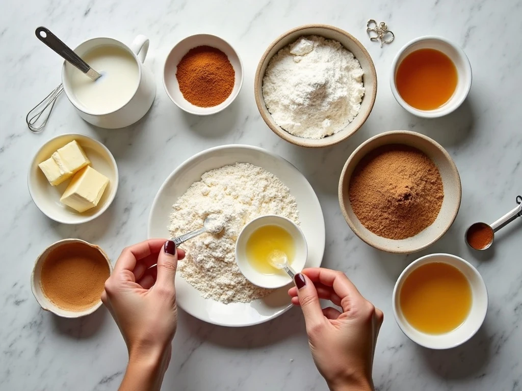 Ingredients for freezer-friendly cinnamon rolls