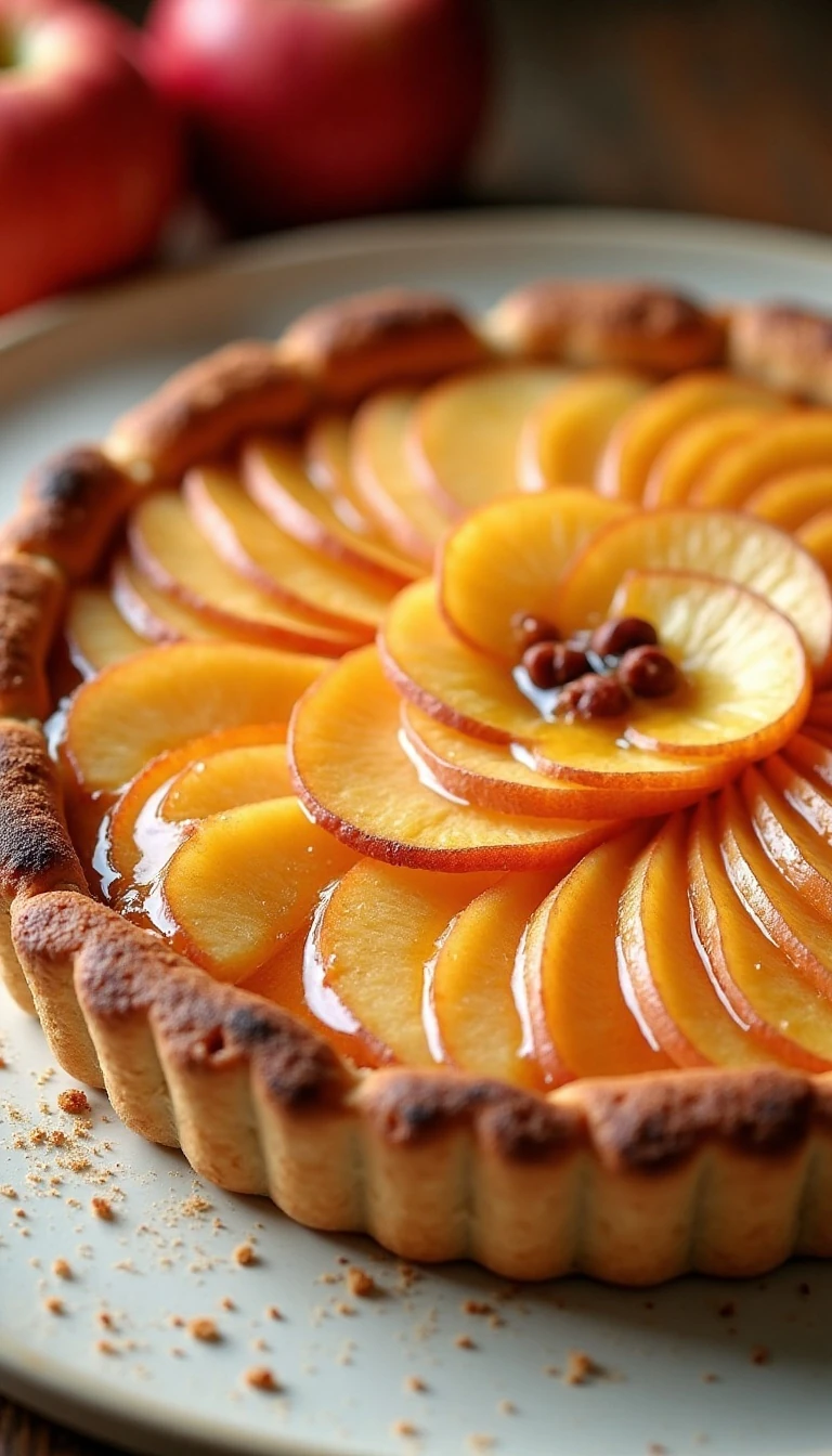 French Cinnamon Apple Tart Recipe with a Golden Crust
