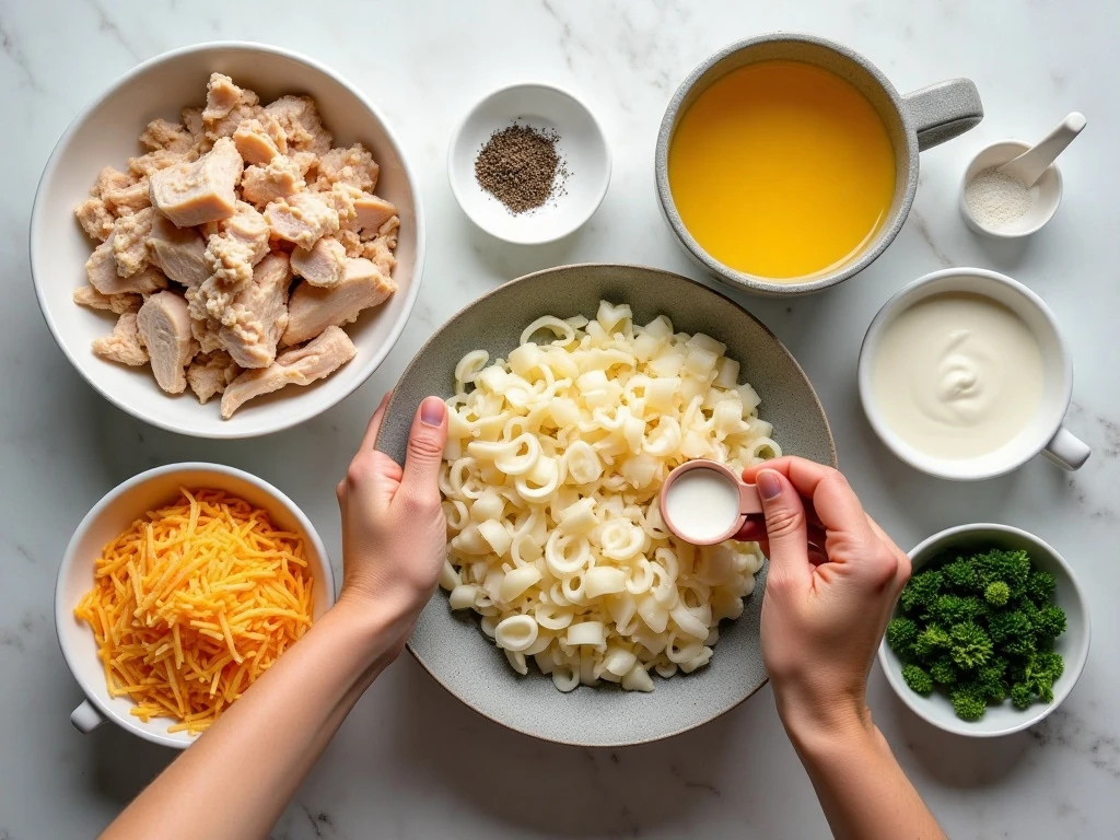 Ingredients for easy French onion chicken casserole
