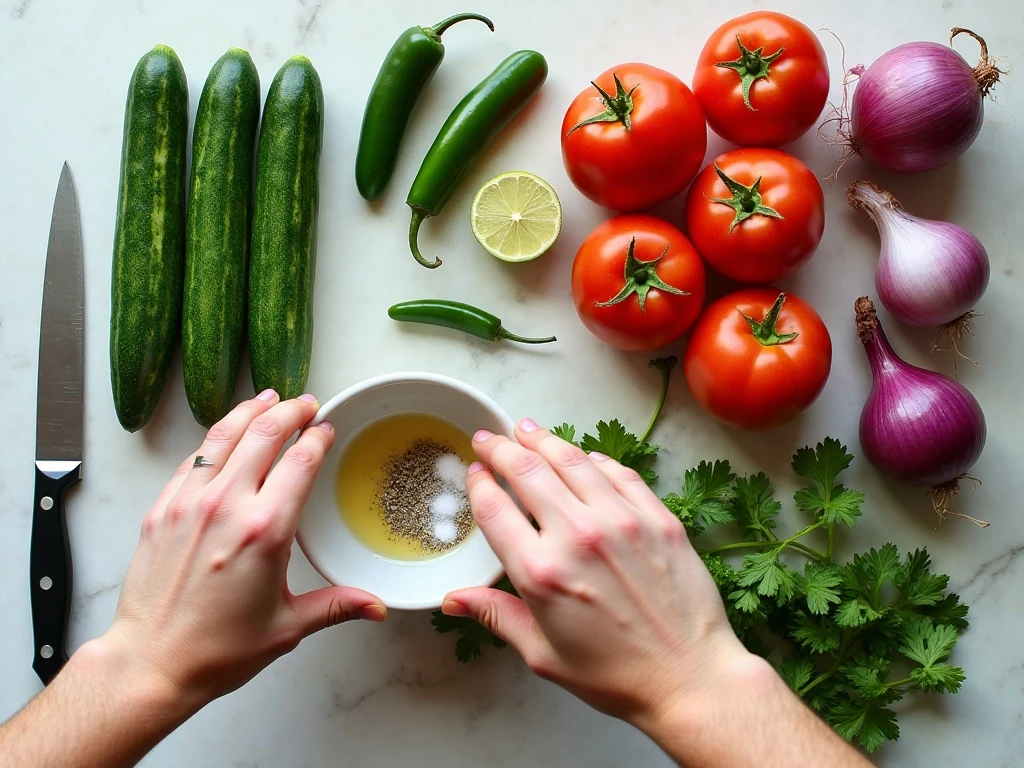 Ingredients for fresh chunky cucumber salsa