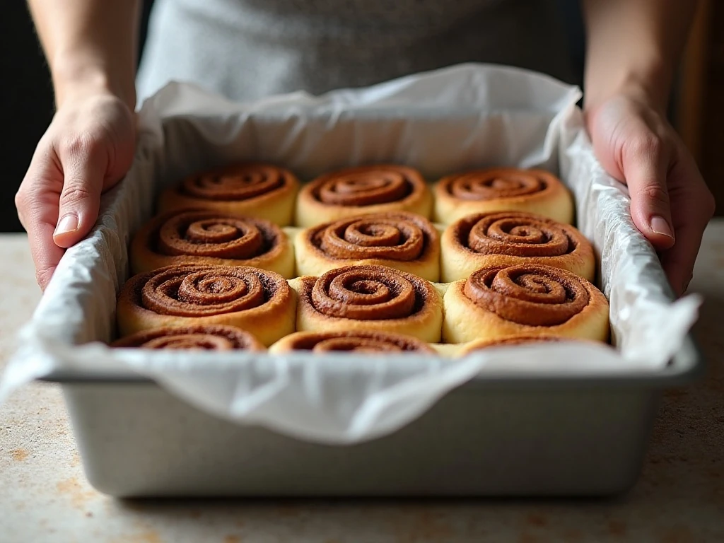Puffy shaped cinnamon rolls ready for baking