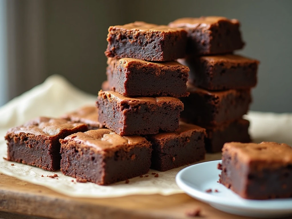 Fudgy brownies stored in an airtight container for later serving