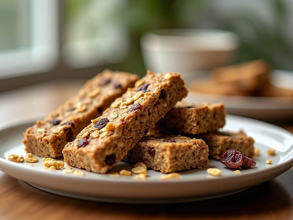 Homemade Fuel to Go protein bars arranged on a plate