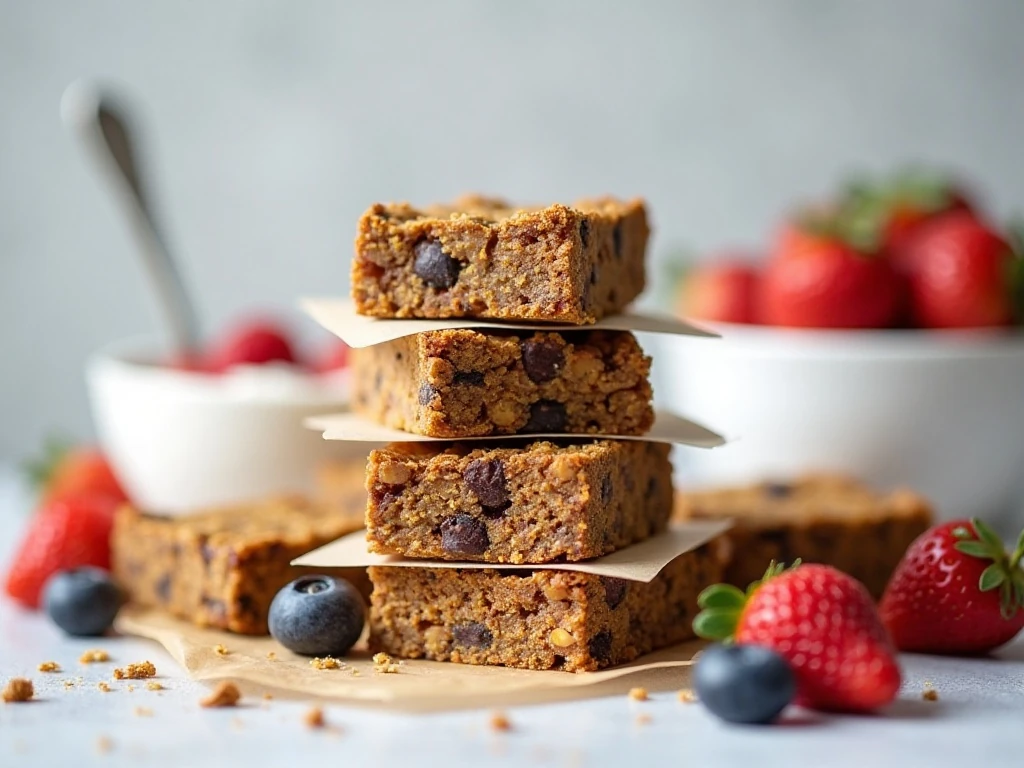 Homemade protein bars prepared for storage and serving