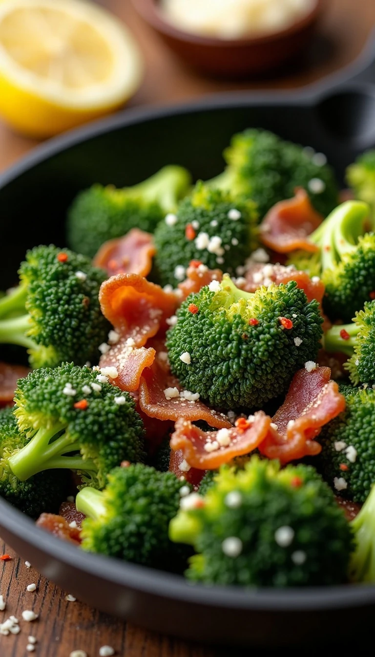 Easy Garlic Bacon Broccoli Skillet Recipe