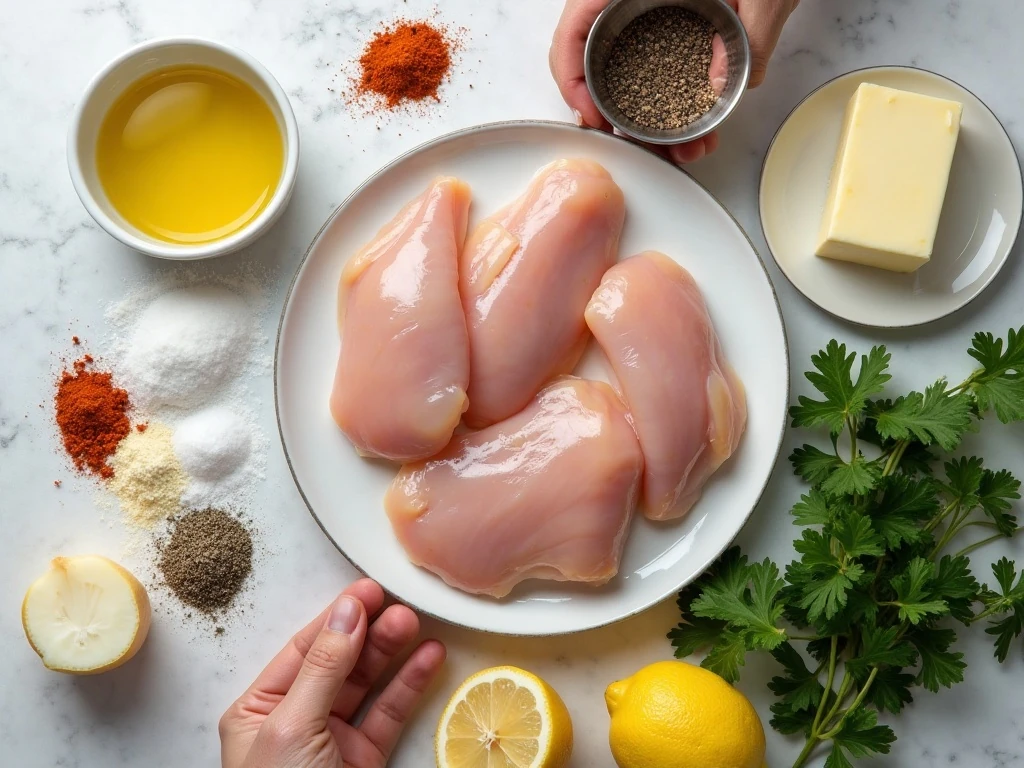 Ingredients for 15-minute garlic butter chicken bites