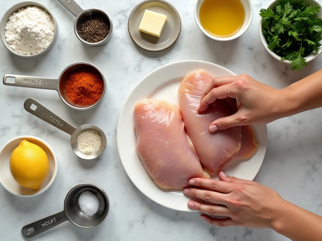 Ingredients for easy garlic butter chicken tenders